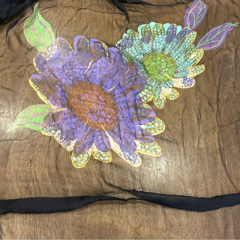 Vintage Bulgari Silk Floral‎ Scarf 50x82